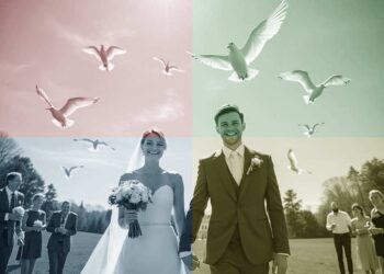 Fliegenlassen von Tauben bei Hochzeiten