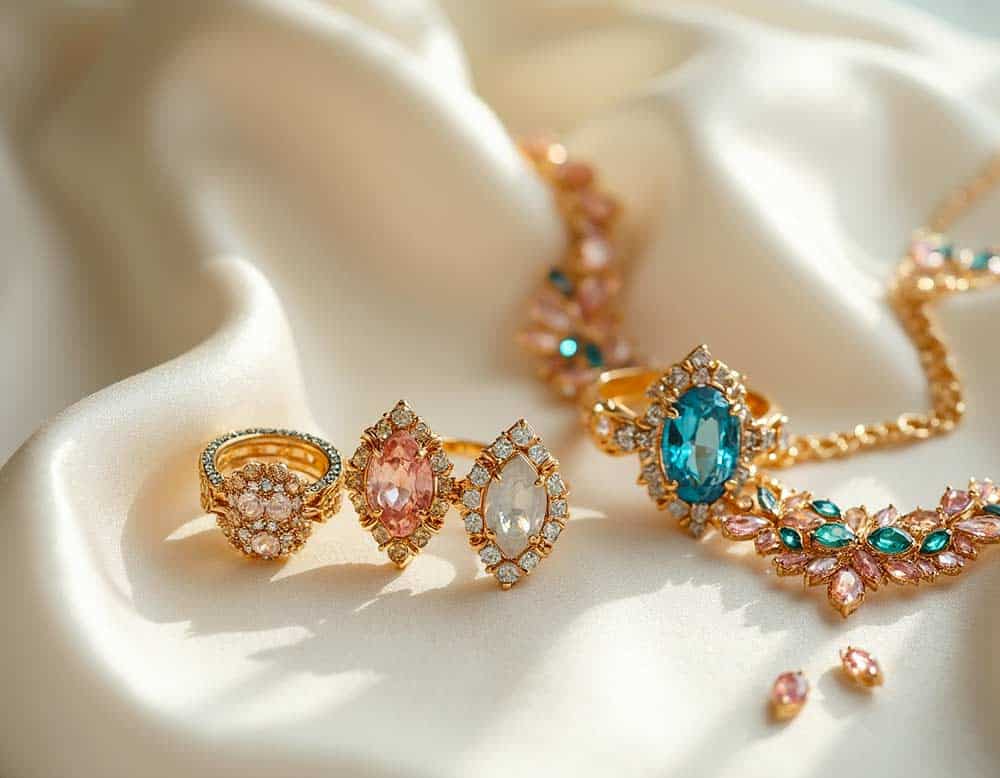 Farbenfrohes Brautschmuck-Set