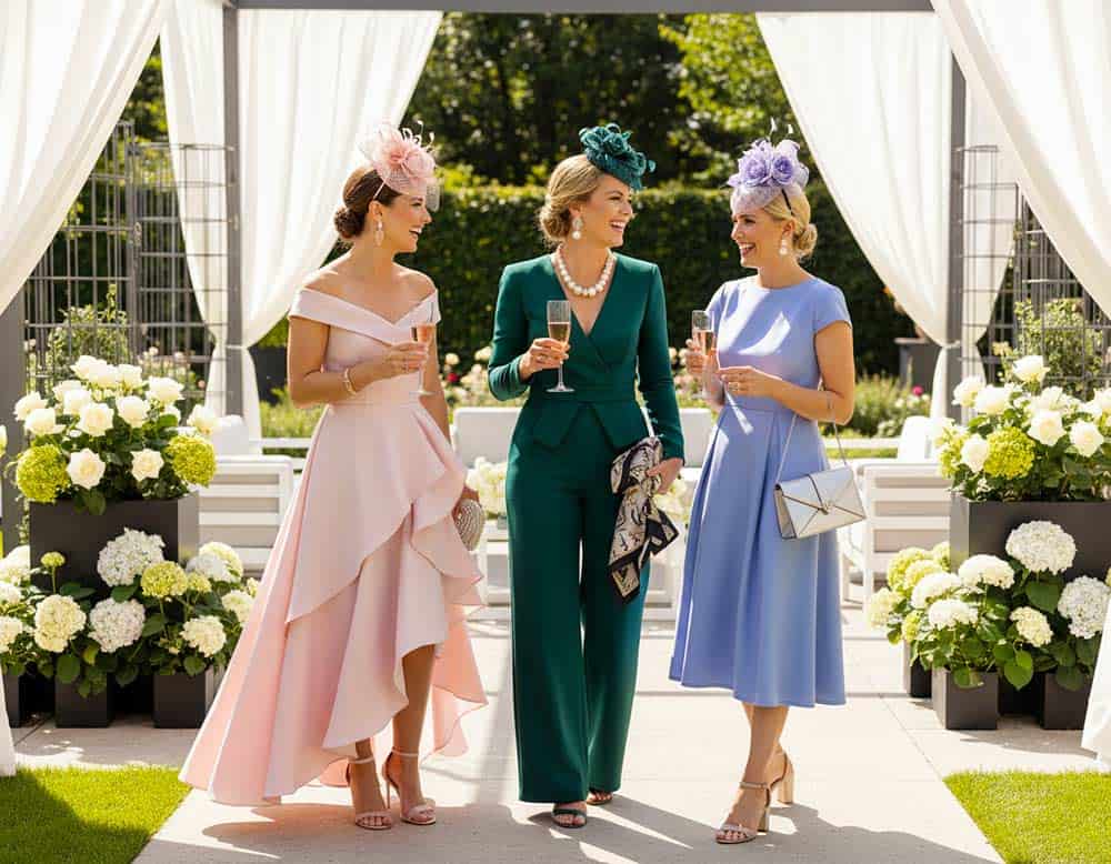 Sehr stilvoll gekleidete Damen bei einer Gartenhochzeit Sehr stilvoll gekleidete Damen bei einer Gartenhochzeit