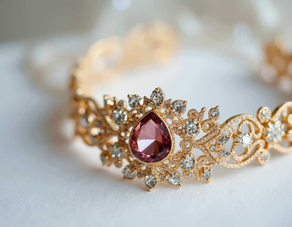 Brautdiadem mit Edelstein