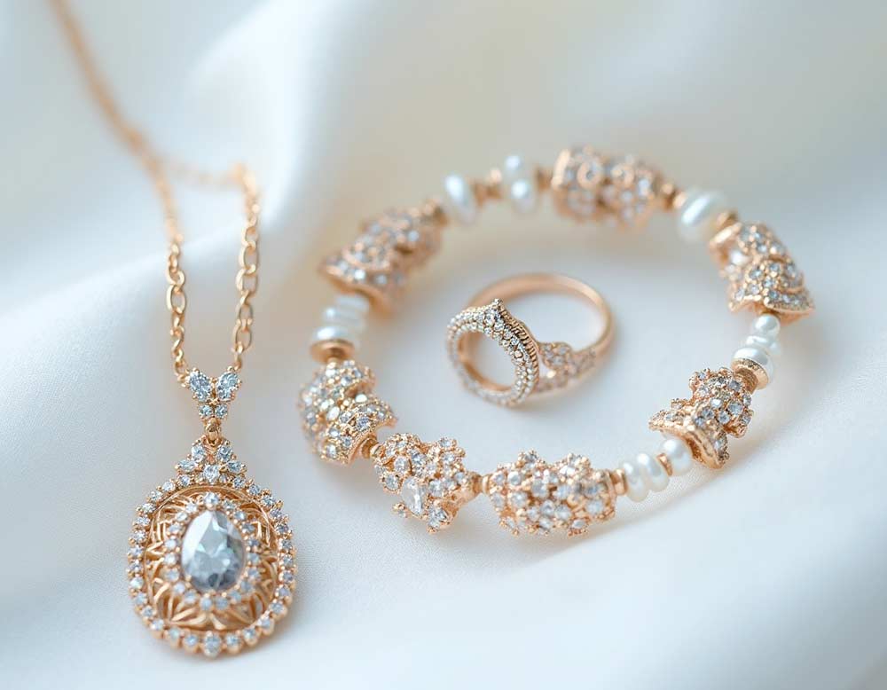 Hochzeitsschmuck als glänzender Akzent am großen Tag