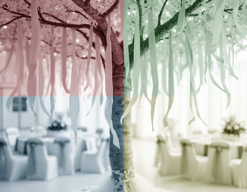 Du betrachtest gerade Bänderbaum bei einer Hochzeit – Gäste schreiben Wünsche an Bänder