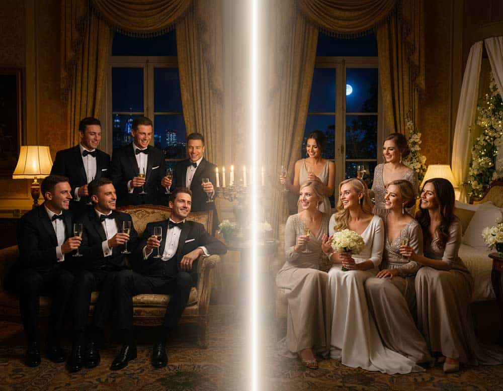 Historischer Hochzeitsbrauch, die Nacht vor einer Hochzeit getrennt verbringen