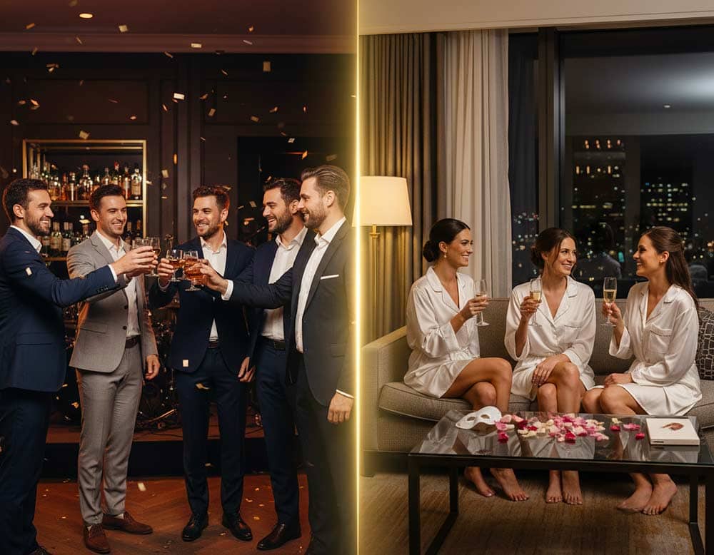 Vor der Hochzeit getrennt feiern