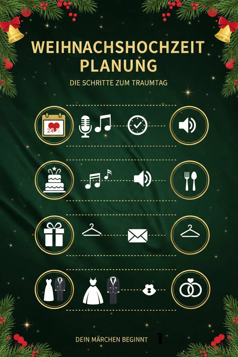 Planungsübersicht für eine Hochzeit in der Weihnachtszeit