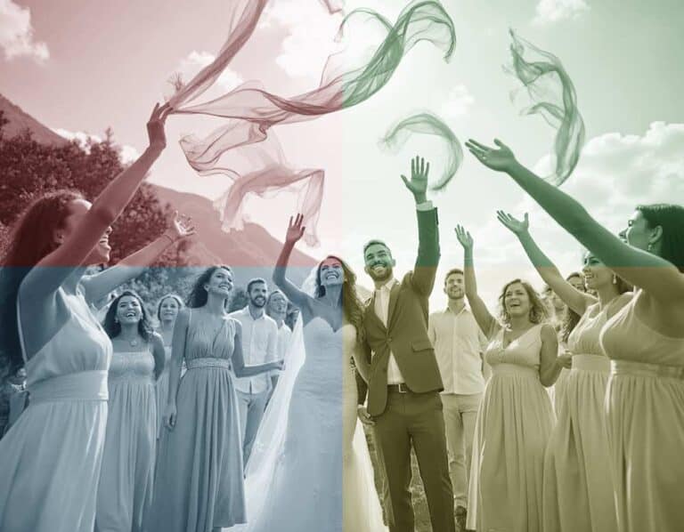 Mehr über den Artikel erfahren Seidentücher in die Luft werfen als Hochzeitsbrauch