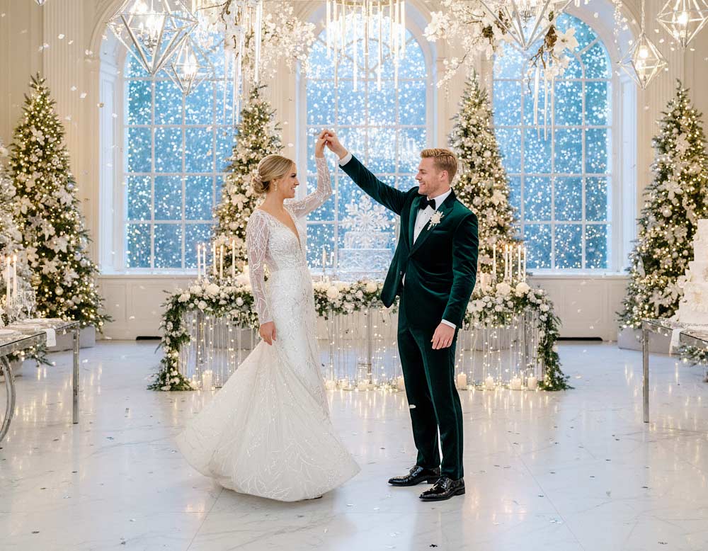 Moderne Hochzeit in der Weihnachtszeit