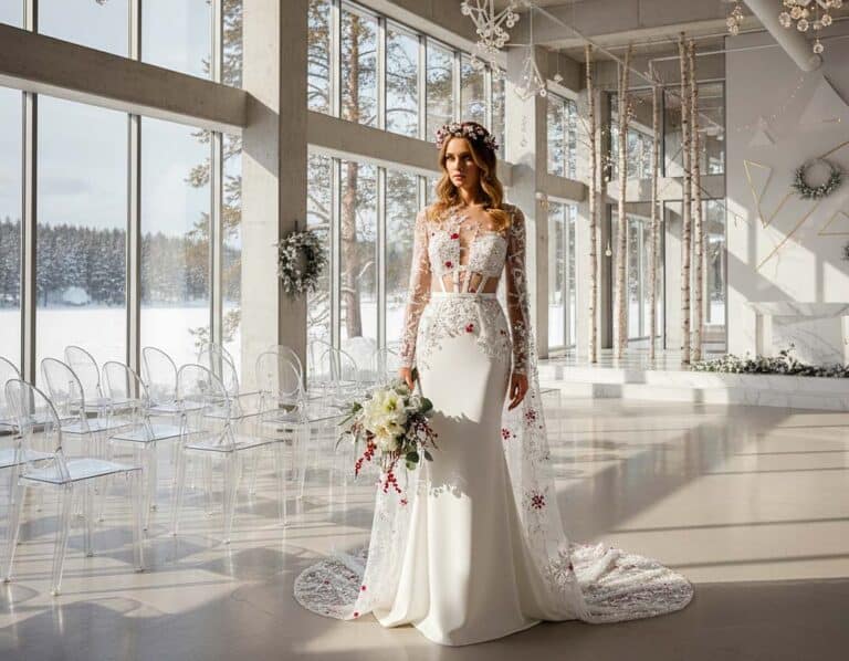 Mehr über den Artikel erfahren Weihnachtsbrautkleider für die Weihnachtsbraut