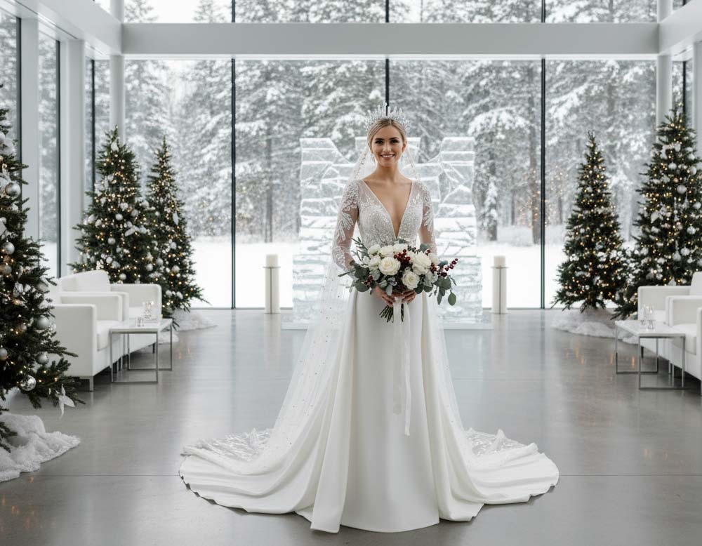 Hochzeitskleid für eine Weihnachtshochzeit