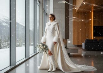 Modernes Winterbrautkleid für die winterliche Braut