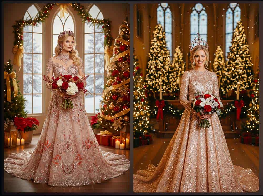 So wirkt ein festliches Rotgold-Kleid So wirkt ein festliches Rotgold-Kleid