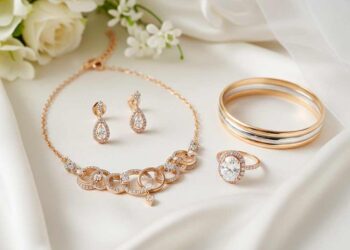 Goldener Schmuck mit verschiedenen Tönten