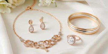 Goldener Schmuck mit verschiedenen Tönten