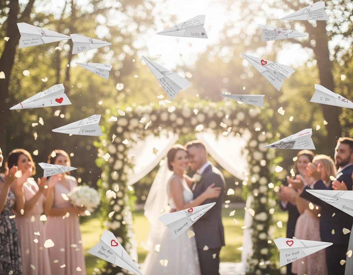 Papierflieger mit Liebesbotschaften Papierflieger mit Liebesbotschaften