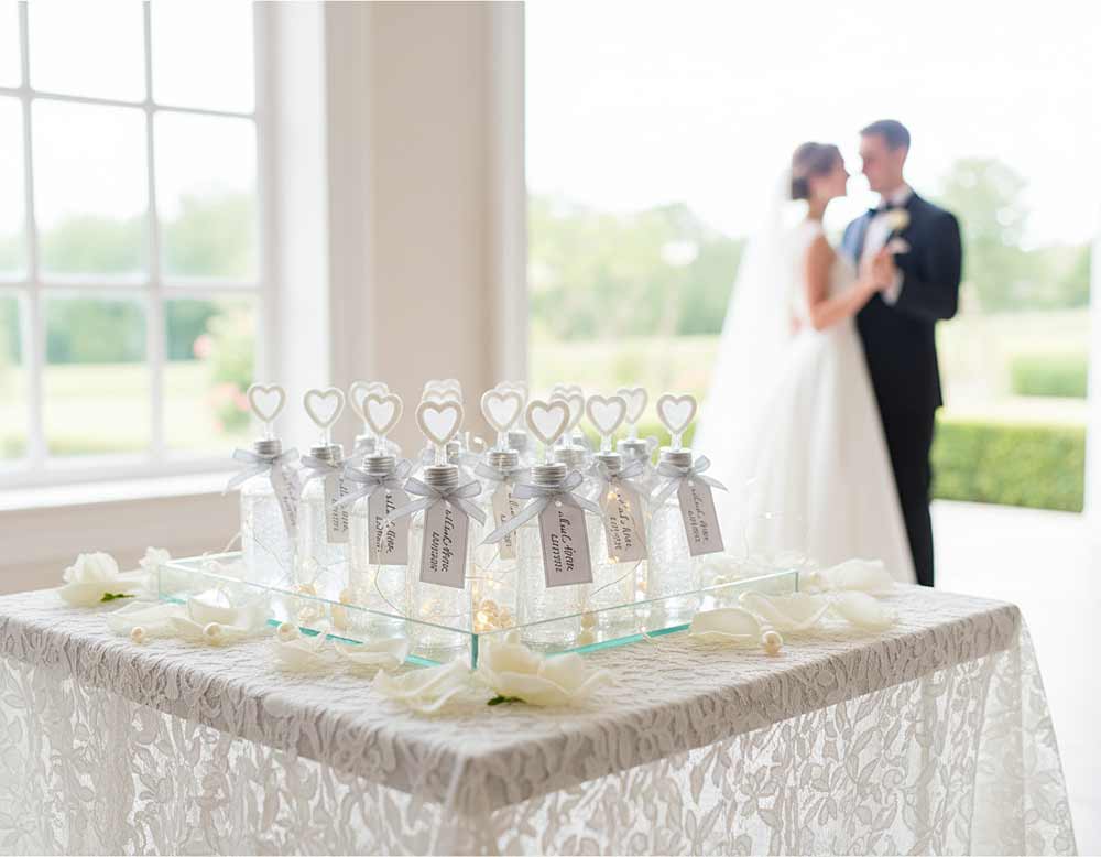 Seifenblasen Set auf Hochzeitstisch Seifenblasen Set auf Hochzeitstisch