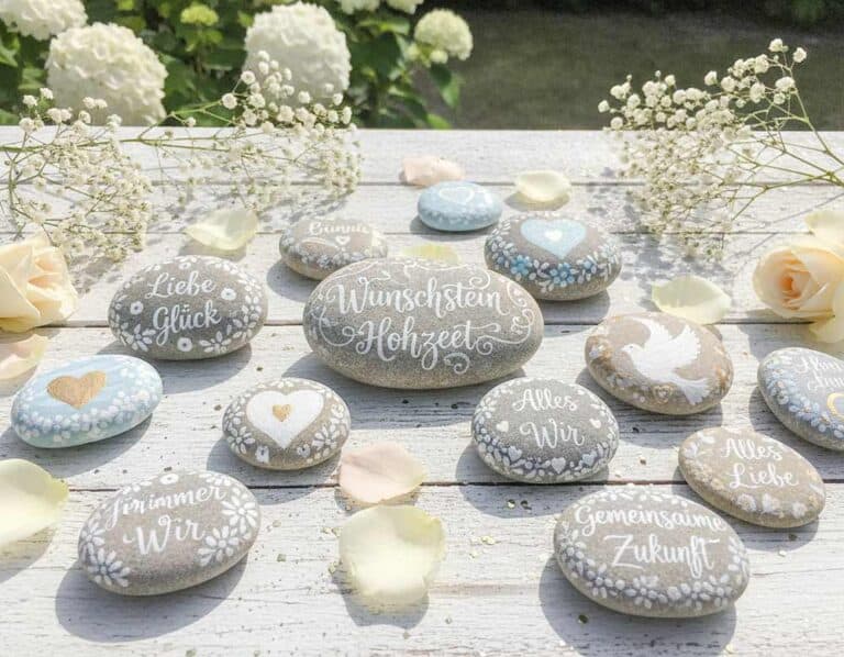 Mehr über den Artikel erfahren Wunschsteine bemalen und sammeln für die Hochzeit