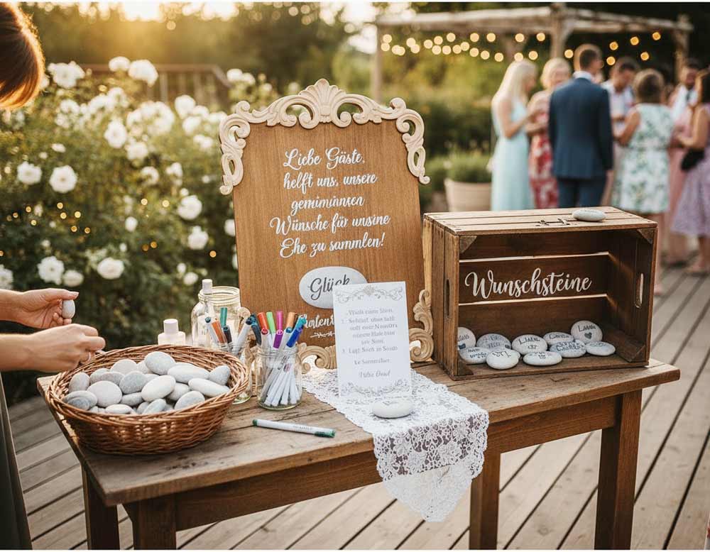 Wunschsteine bemalen und sammeln für die Hochzeit Wunschsteine bemalen und sammeln für die Hochzeit