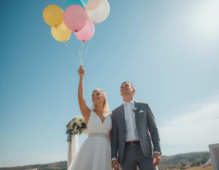 Mehr über den Artikel erfahren Luftballons steigen lassen – Hoch hinaus mit Ballons und guten Ehe Wünschen
