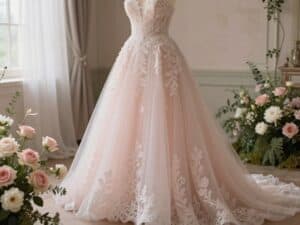 Mehr über den Artikel erfahren Blush Hochzeitskleid: Was hinter dem Roséton steckt und wem er wirklich steht