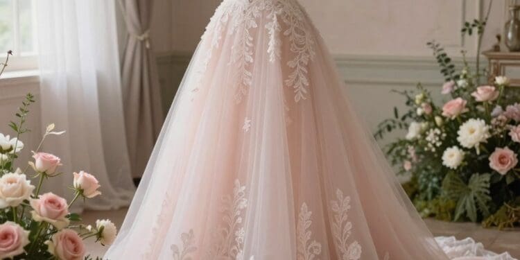 Blush Hochzeitskleid