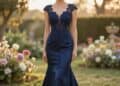 Navyblaues Hochzeitskleid