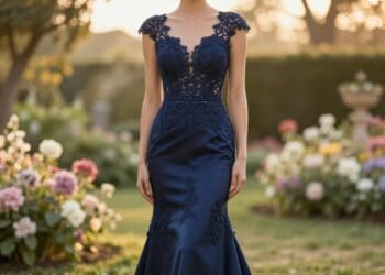 Navyblaues Hochzeitskleid