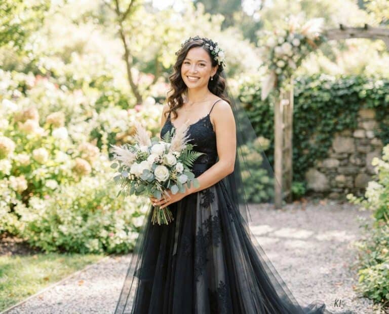 Mehr über den Artikel erfahren Schwarzes Hochzeitskleid: Warum diese Wahl mutiger klingt als sie ist