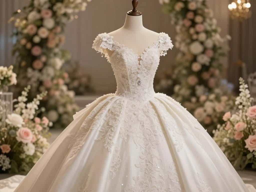 Accessoires zum Brautkleid im Ballkleidschnitt