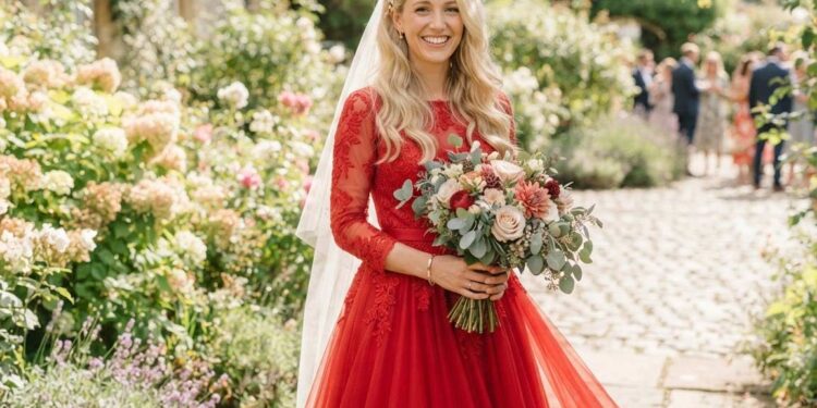 Rotes Hochzeitskleid