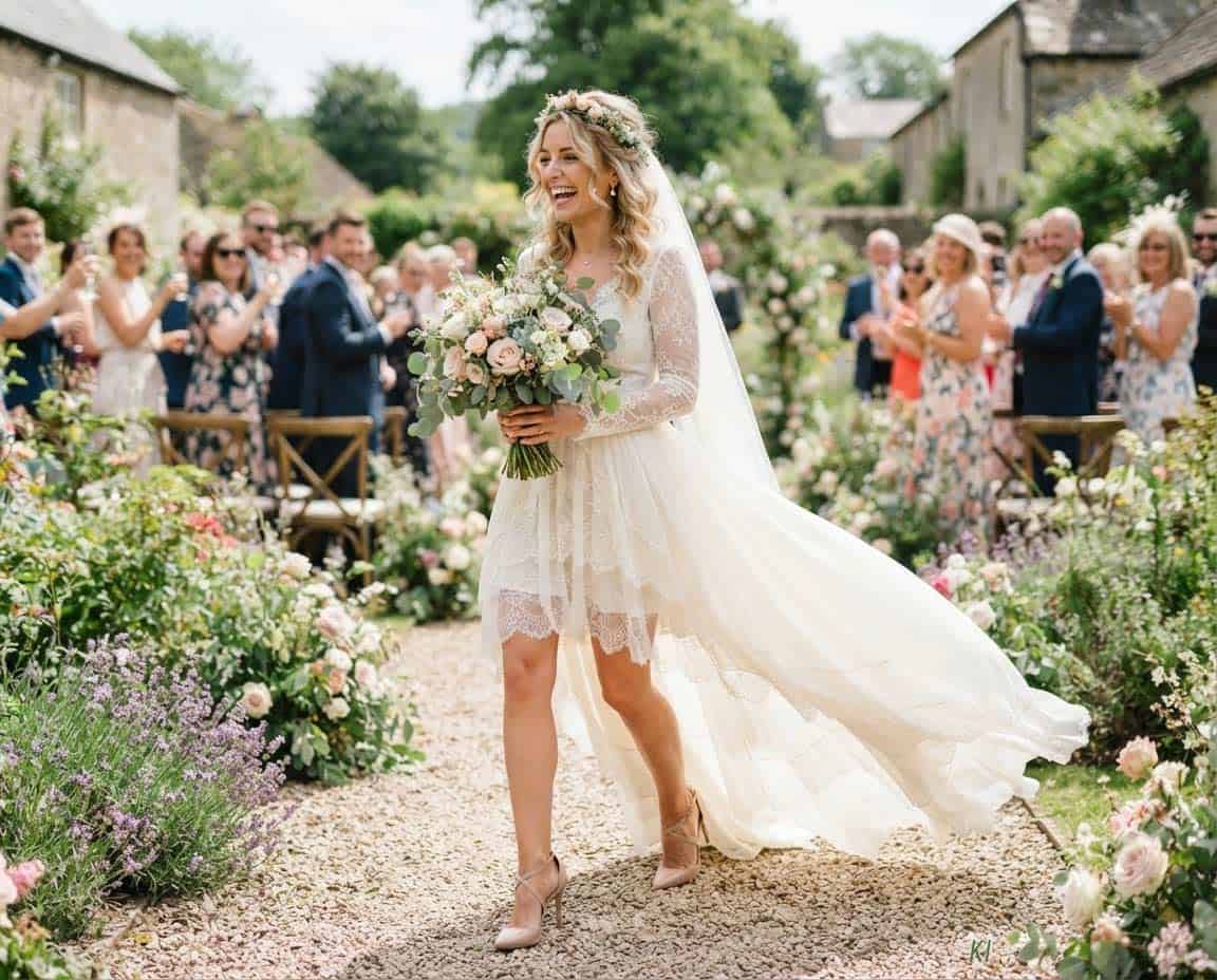Vokuhila Hochzeitskleid - vorne kurz, hinten lang Vokuhila Hochzeitskleid - vorne kurz, hinten lang