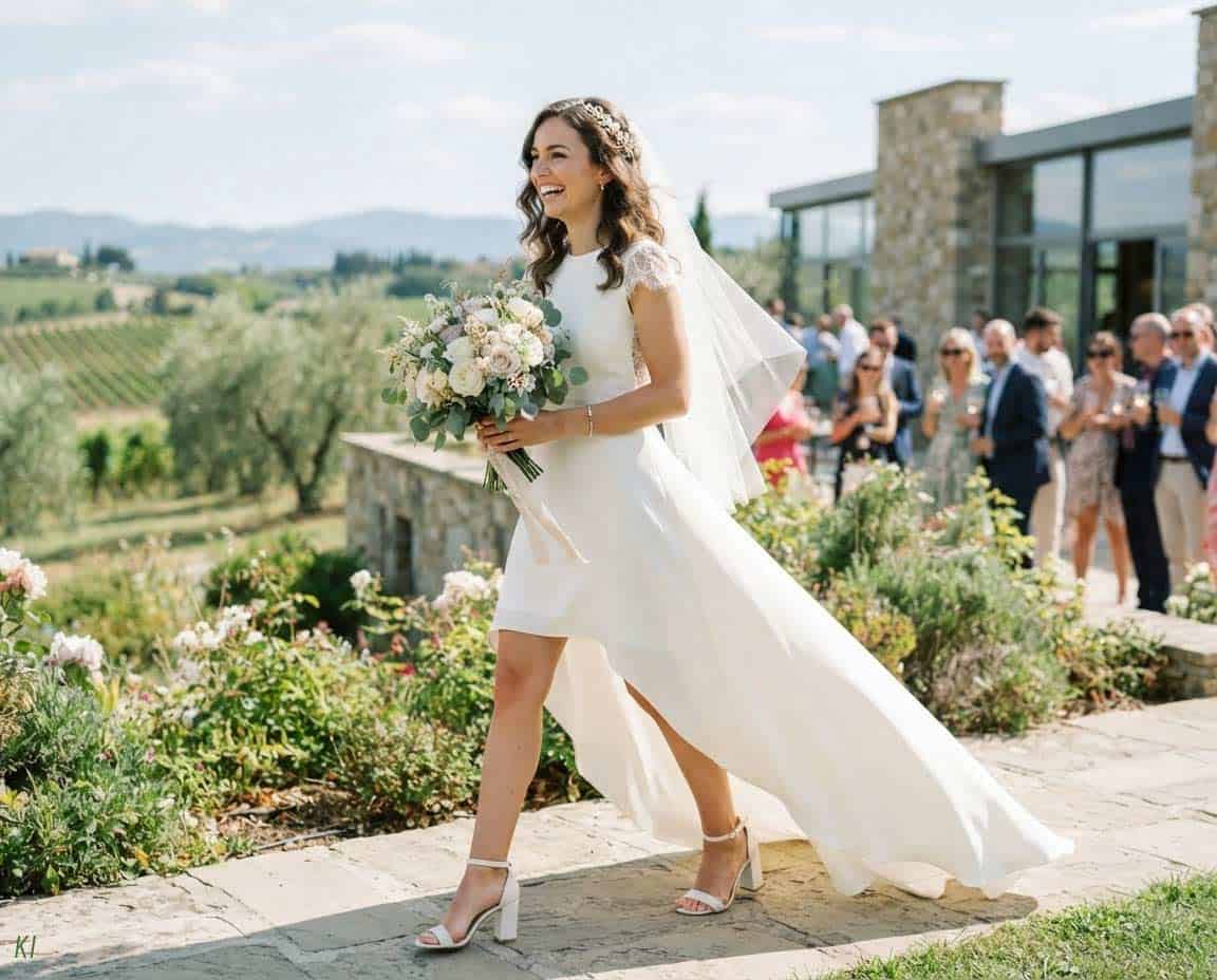 Vokuhila Brautkleid - vorne kurz, hinten lang Vokuhila Brautkleid - vorne kurz, hinten lang