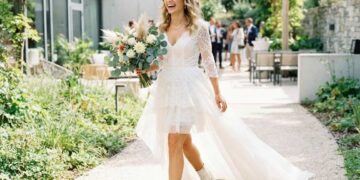 Vokuhila Hochzeitskleid