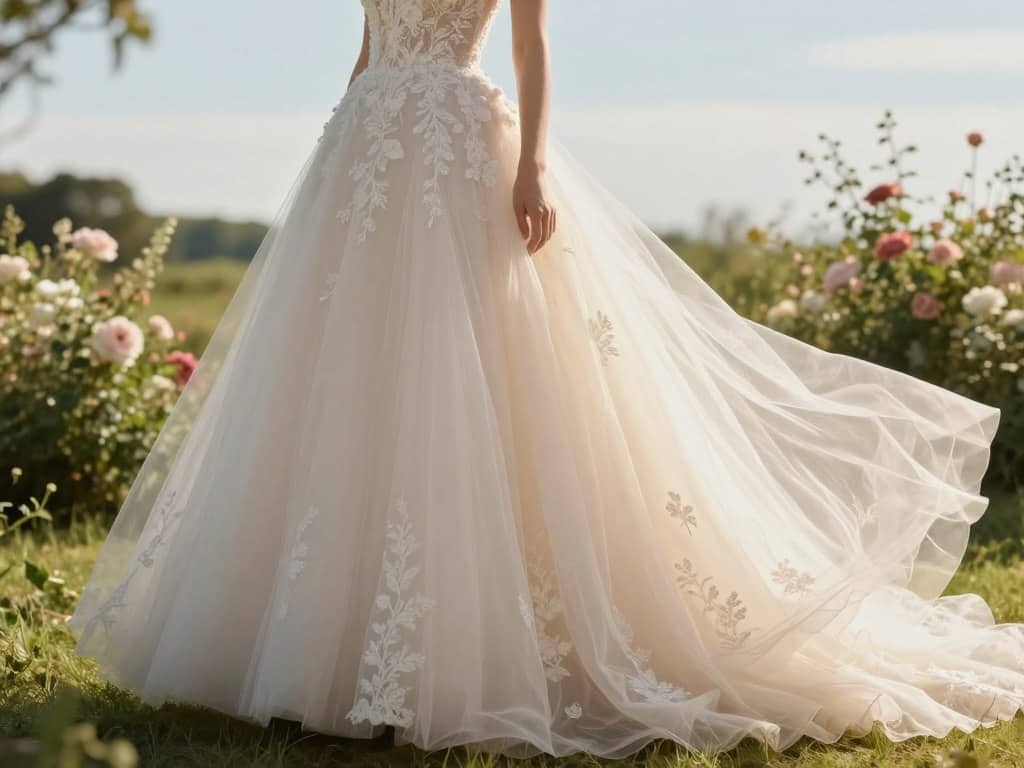 Tüll-Hochzeitskleid in der Gesamtansicht