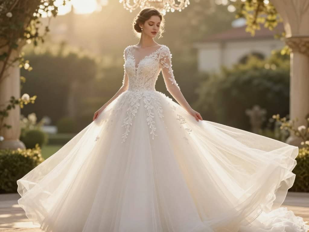 Tüll-Hochzeitskleid mit A-Linie und Prinzessin Schnittformen